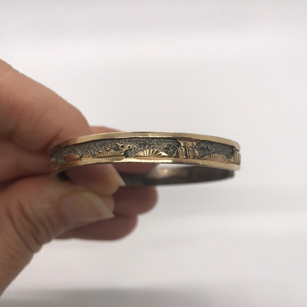 Vintage .925 Sterling Story Cuff Bracelet Animals - Picture 5 of 8